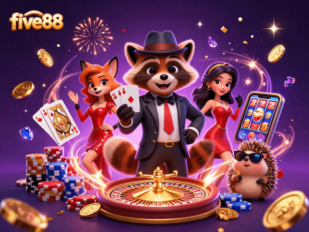 Experience winning at five88 with vibrant casino characters and exciting game elements