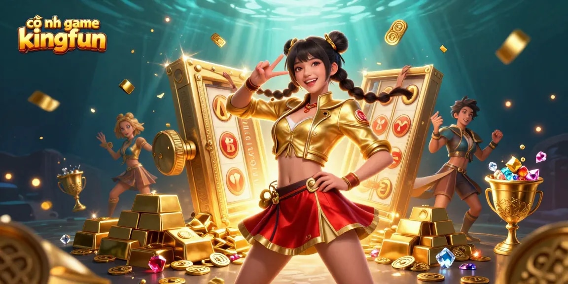 Celebrate wins at cổng game kingfun with vibrant slot reels and treasures enticing players.