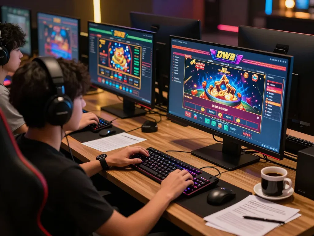 Engaging online gameplay with DW8 interface on multiple screens in a modern setup