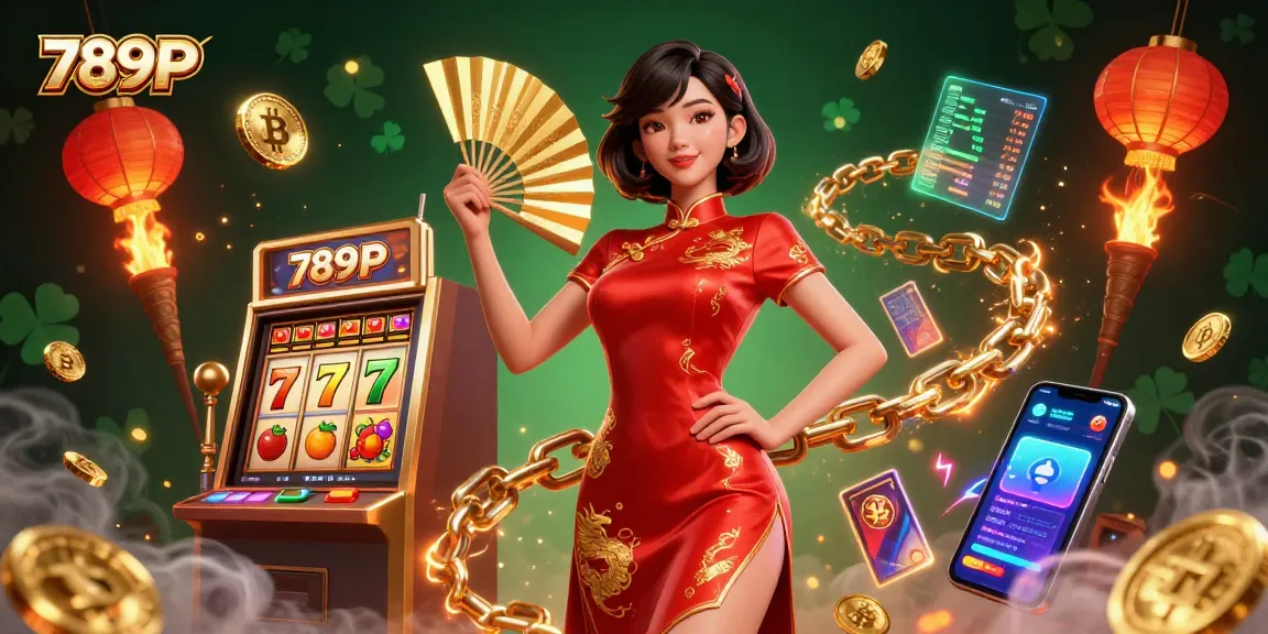Engage with 789P in an electrifying casino scene of slot machines, gold coins, and vibrant visuals.