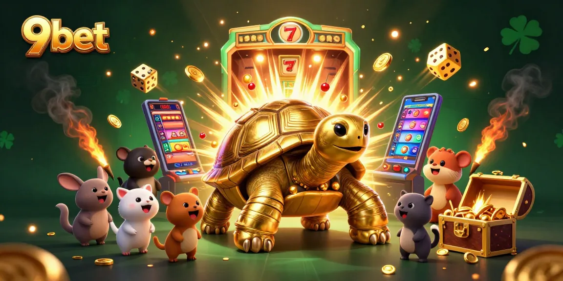 Experience the excitement at 9bet com with a dynamic casino illustration featuring thrilling game elements.