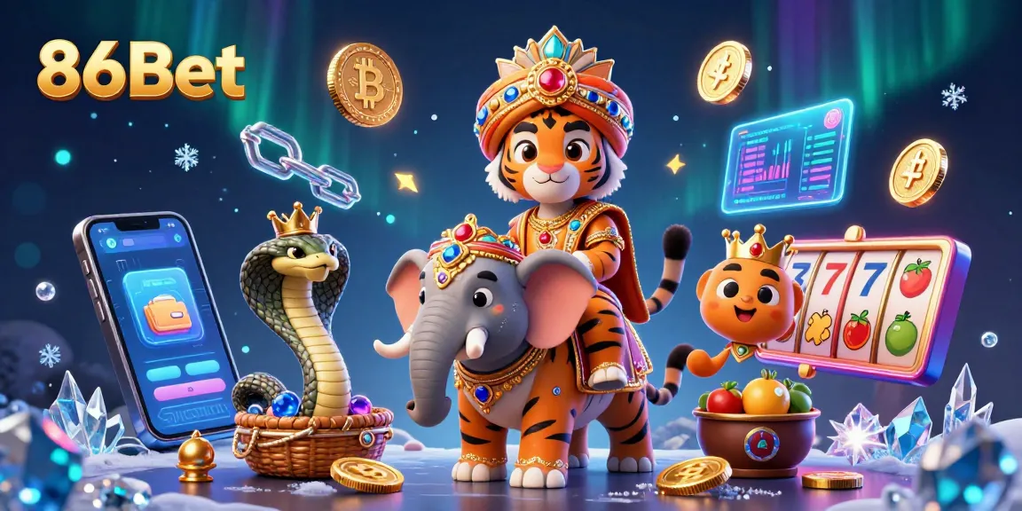 Experience thrilling gameplay at 86Bet with a vibrant 3D casino scene filled with excitement and energy.