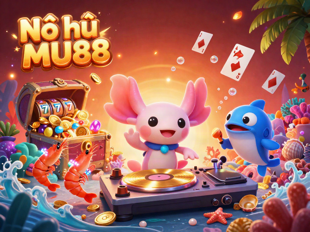 Spin for rewards with Nổ hũ MU88 in this vibrant underwater casino scene.