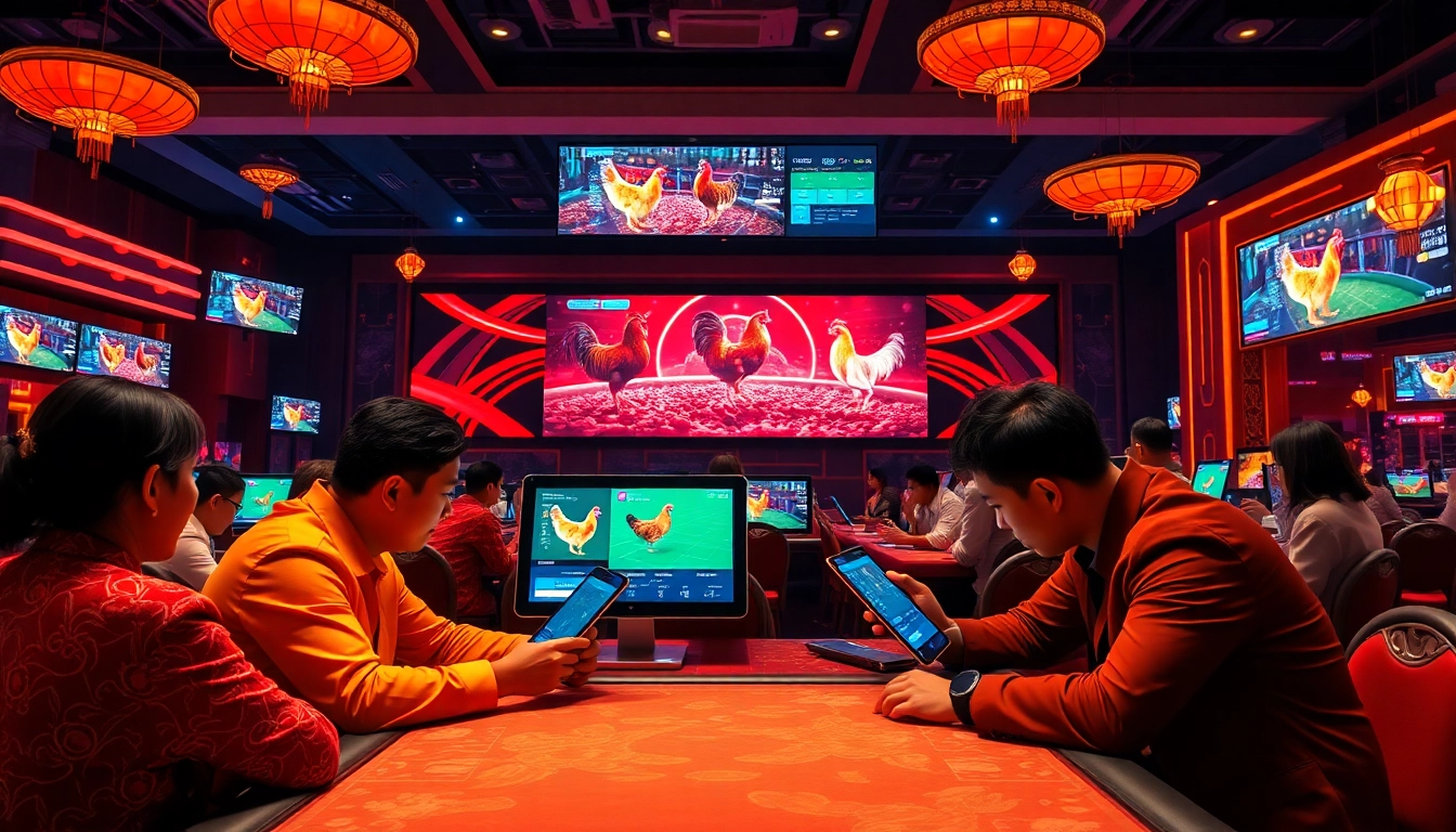 Watch đá gà trực tiếp 67 with professional gamblers in a vibrant casino setting.