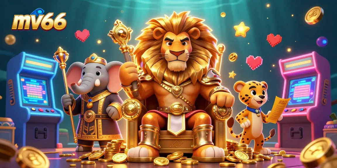 Experience thrilling gameplay at mv66 with a vibrant scene featuring the lion king and gaming elements.