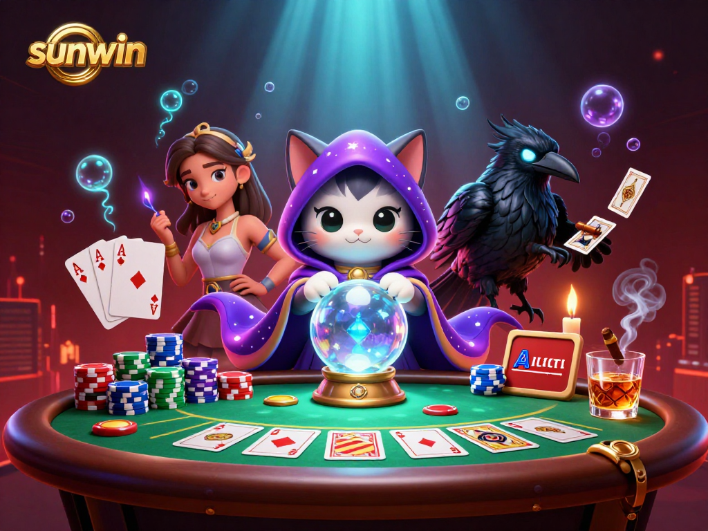 Engage in winning strategies with sunwin through vibrant casino-themed artwork.