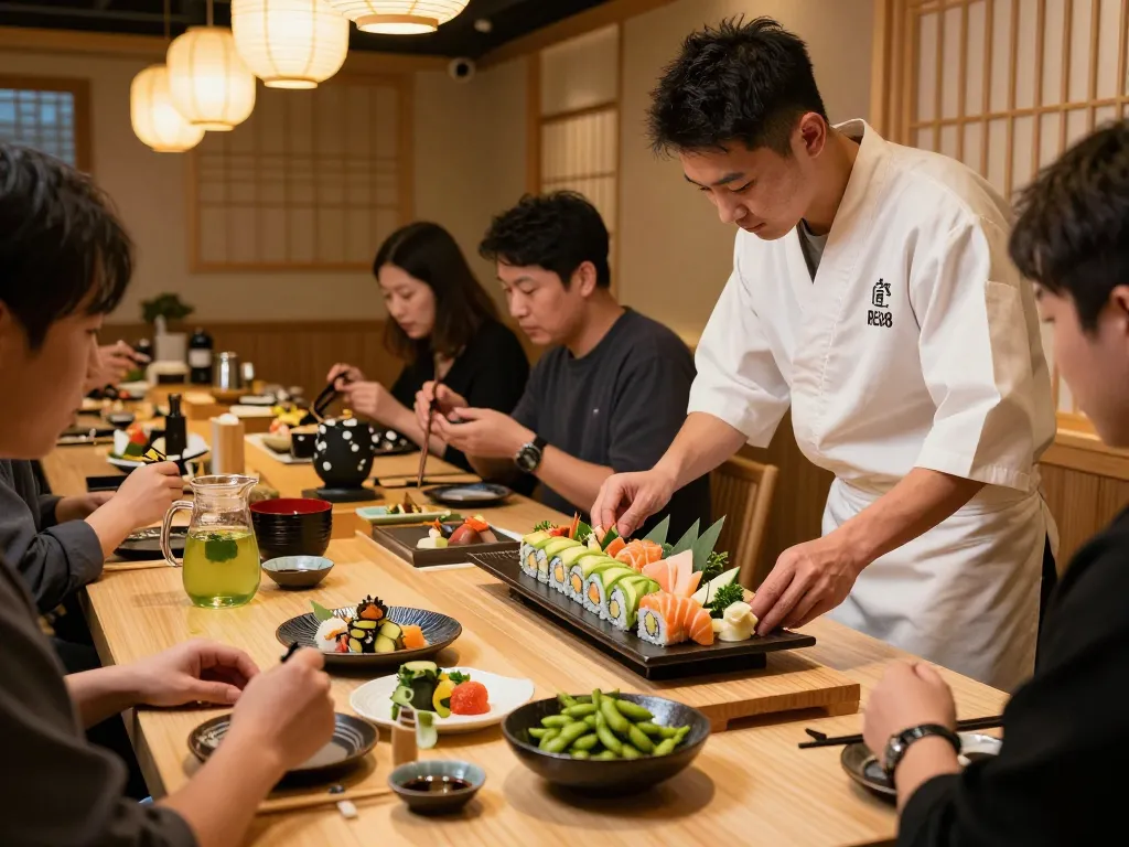 Delicious sushi dish at RED88 restaurant showcasing vibrant ingredients in a warm, inviting atmosphere.