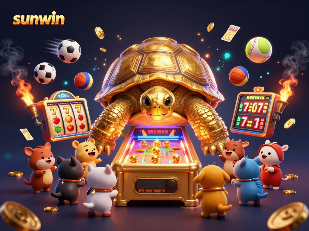 Experience thrilling gameplay at sunwin with golden tortoise slots and vibrant sports balls!