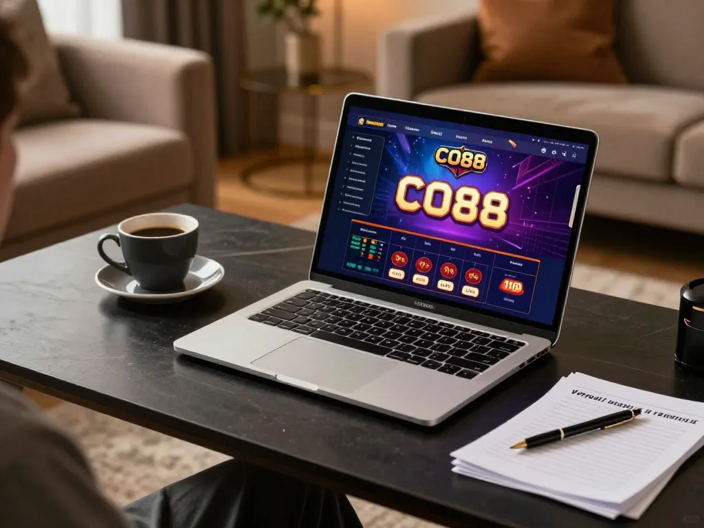 Engaged player strategizing on CO88 casino site, enhancing online gaming experience.