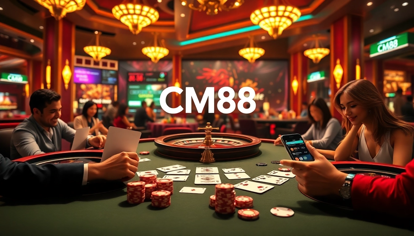 Experience the thrill of gaming with CM88 at an exciting casino table.