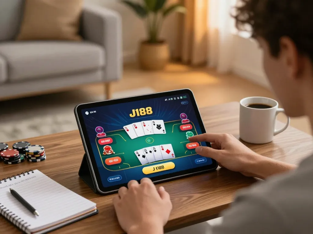 Play strategic poker on J188 app while enjoying a relaxing home environment