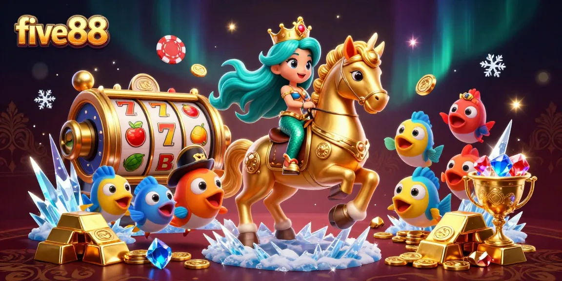 Engage in exciting casino adventures with five88, featuring a mermaid princess in a thrilling slot game scene.