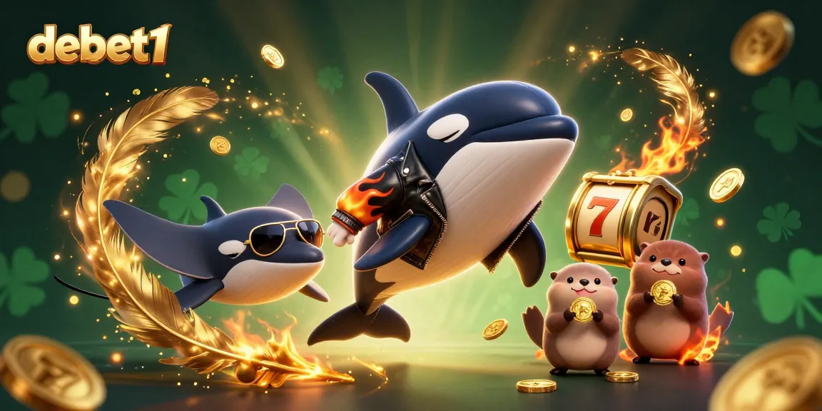 Experience thrilling adventures at debet1 with a vibrant 3D casino scene featuring playful sea characters.