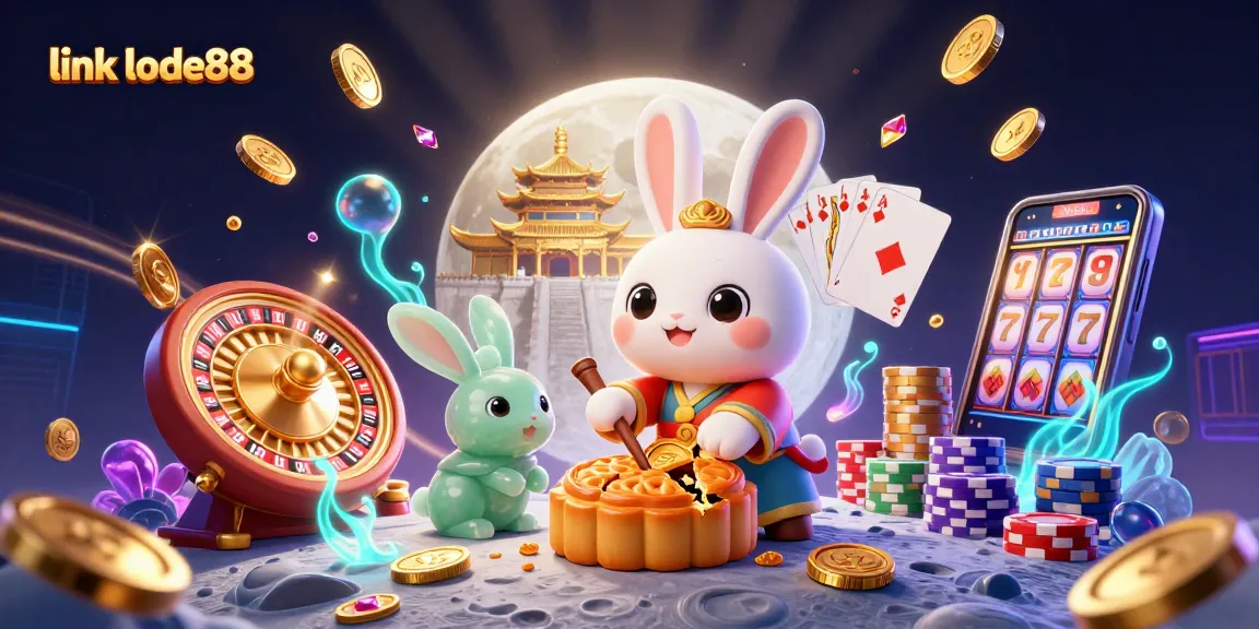 Spin and win with link lode88 in a vibrant casino scene featuring the moon rabbit!