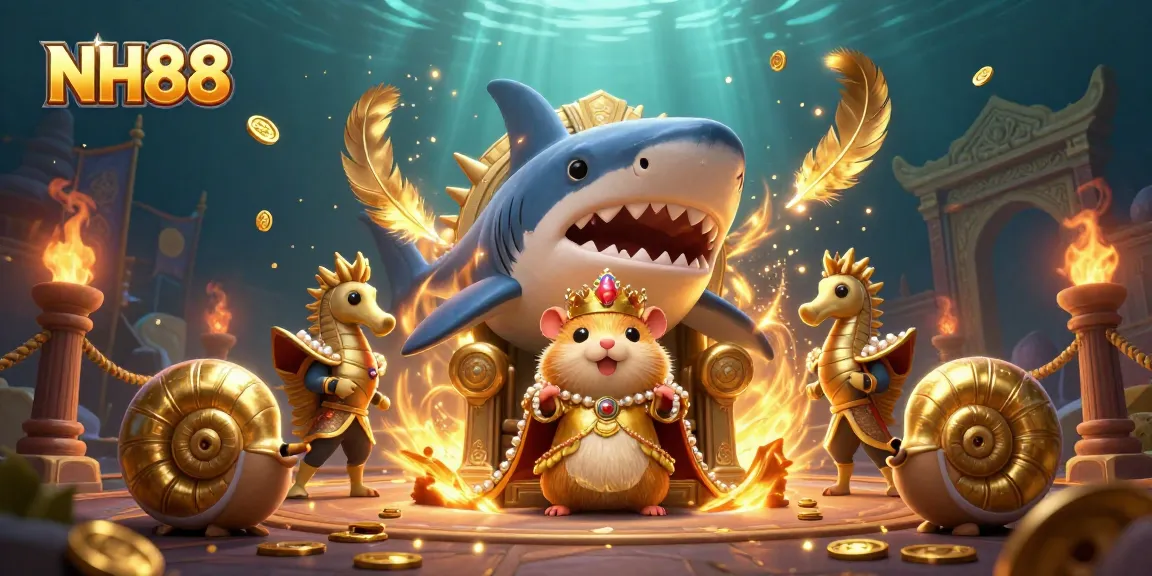 Experience the thrill of NH88 Casino with a vibrant underwater scene featuring majestic elements and characters.