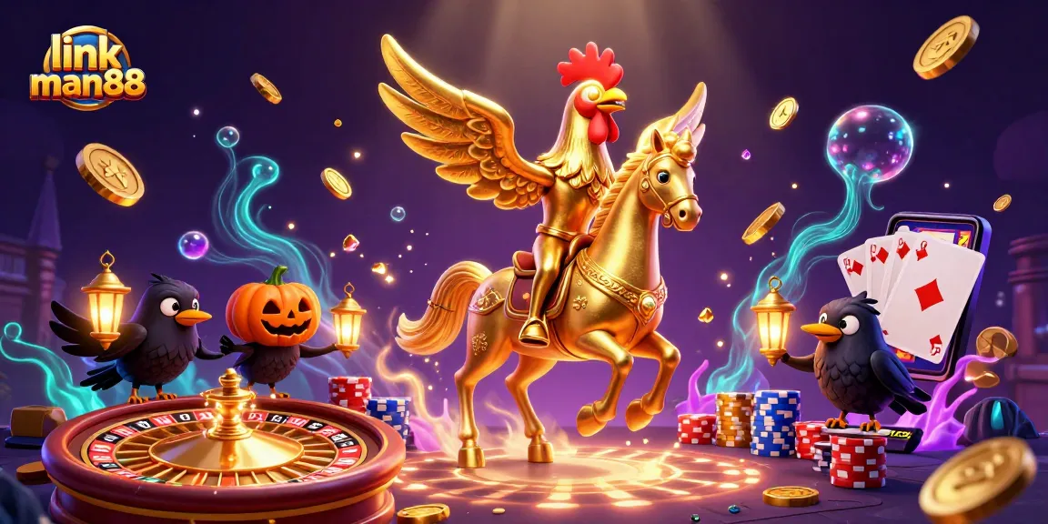 Experience thrilling gameplay with link man88 in a vibrant casino scene filled with jackpots.